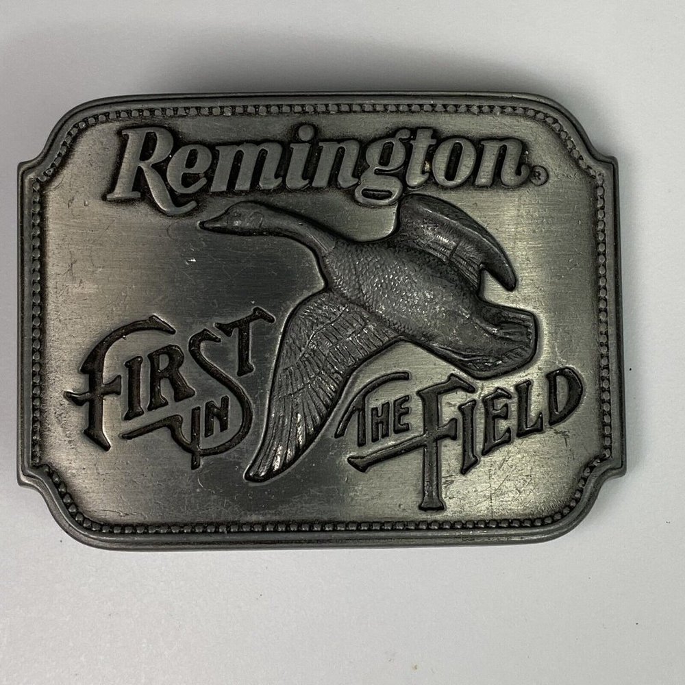 Belt Buckle Vintage Pewter First in Field Remington "Canada Goose" Sid Bell 1980